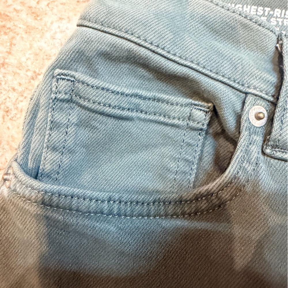 Arizona Jean Co. | Highest-Rise Vintage Straight Jeans | Size 7 Teal/Sage Green - Picture 3 of 11